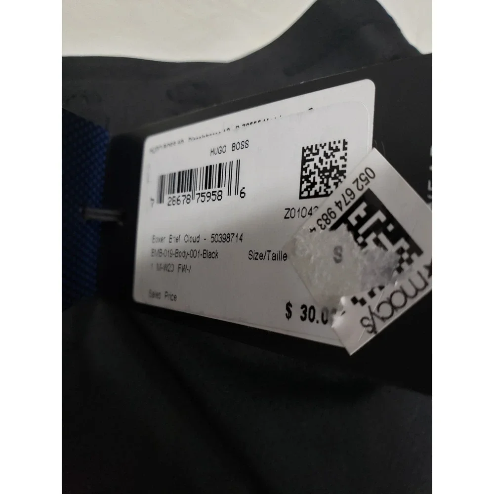 NEW SIZE SMALL Hugo Boss Boxer Brief Cloud BLACK MENS UNDERWEAR